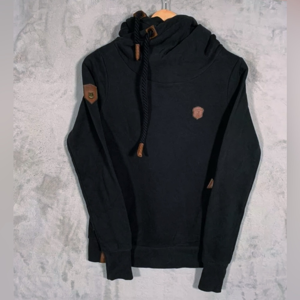 Naketano Darth Pullover Rope Hoodie Women's Size Medium  Black